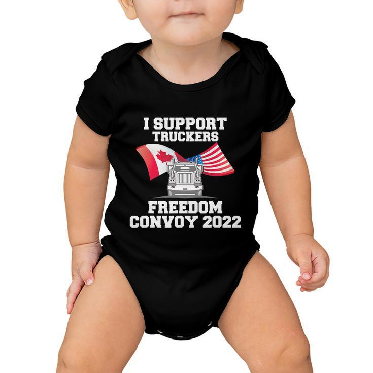 I Support Truckers Freedom Convoy  V2 Baby Onesie