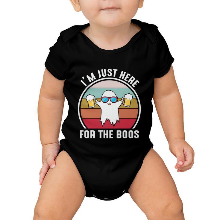 Im Just Here For The Boos Halloween Quote Baby Onesie