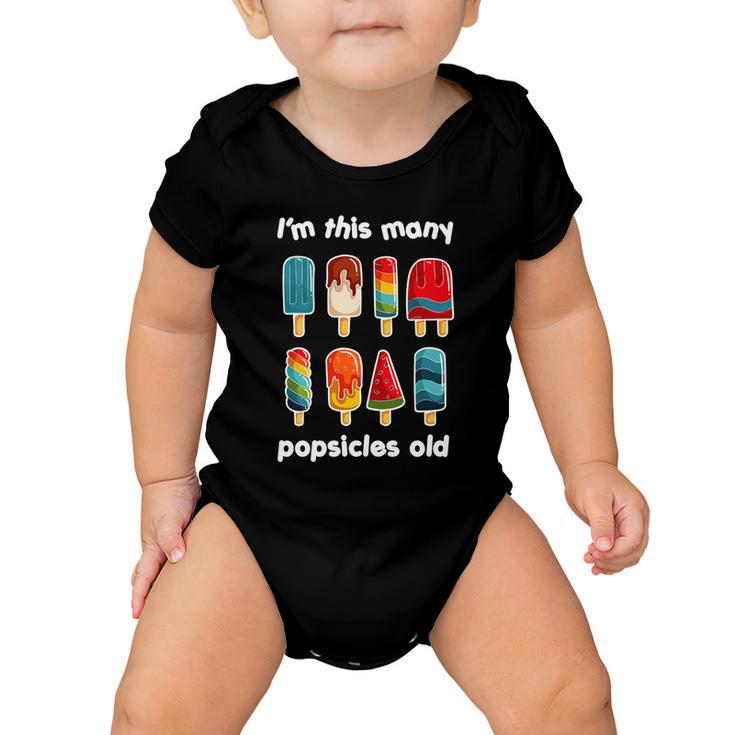 Im This Many Popsicle Old Sweet Popsicle Gift Baby Onesie