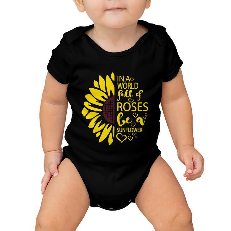 Ina World Fuff Of Roses He A Sunflower Baby Onesie