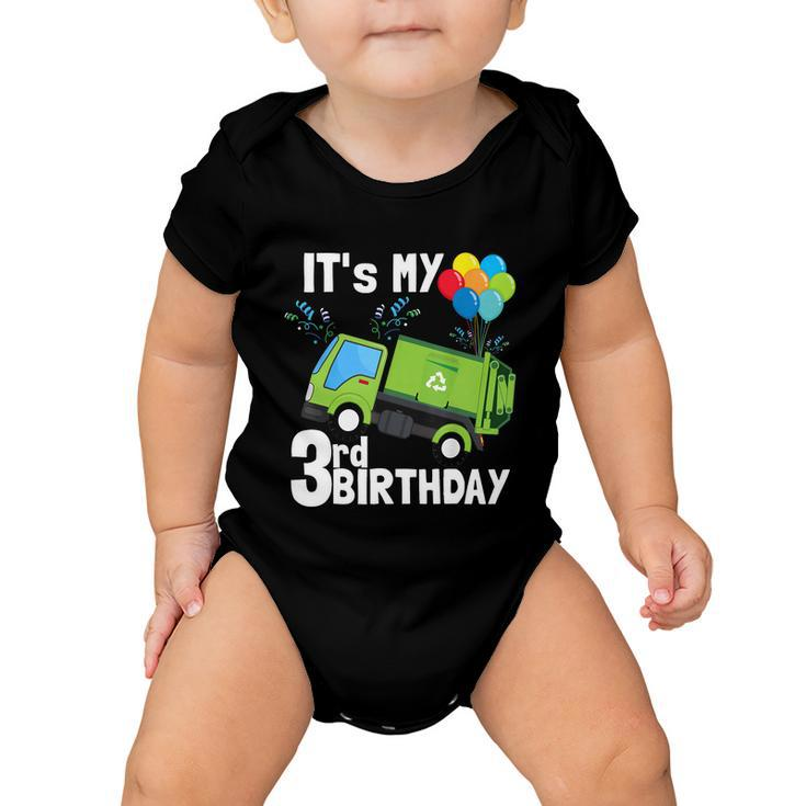 Its My 3Rd Birthday Garbage Truck 3 Birthday Boy Gift Meaningful Gift Baby Onesie