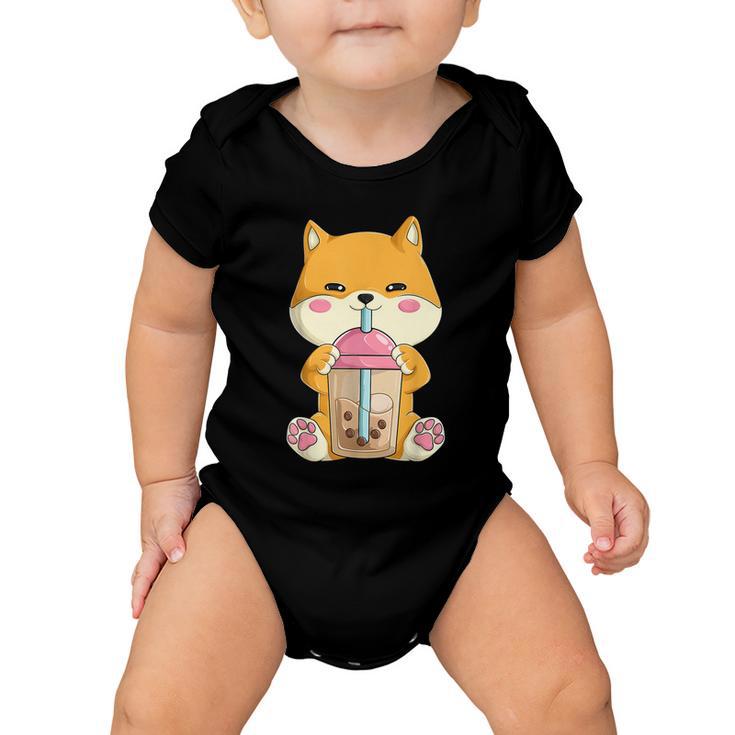 Japanese Shiba Inu Shirts Womenn Girls Kawaii Bubble Boba Tea Baby Onesie