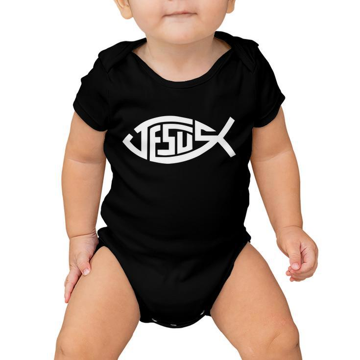 Jesus Fish Logo Baby Onesie