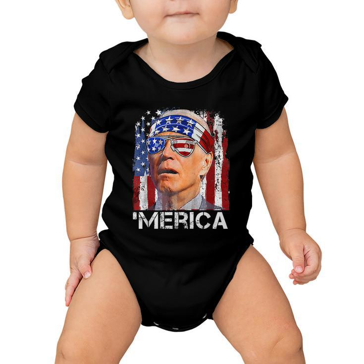 Joe Biden 4Th Of July Merica Men Women American Flag Baby Onesie