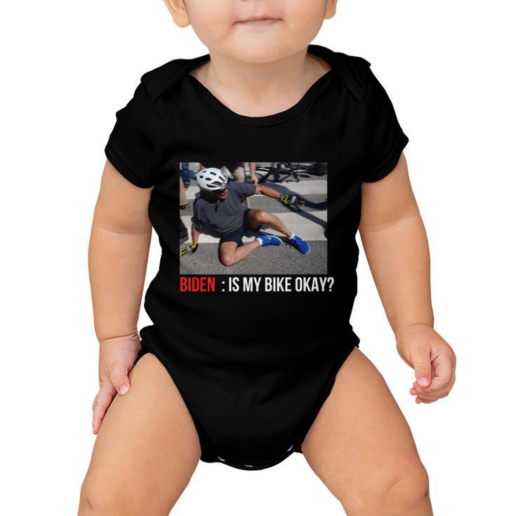 Joe Biden Falls Off His Bike Funny Biden Bike Baby Onesie