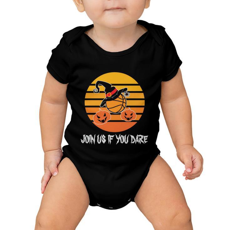 Join Us If You Dare Halloween Quote Baby Onesie
