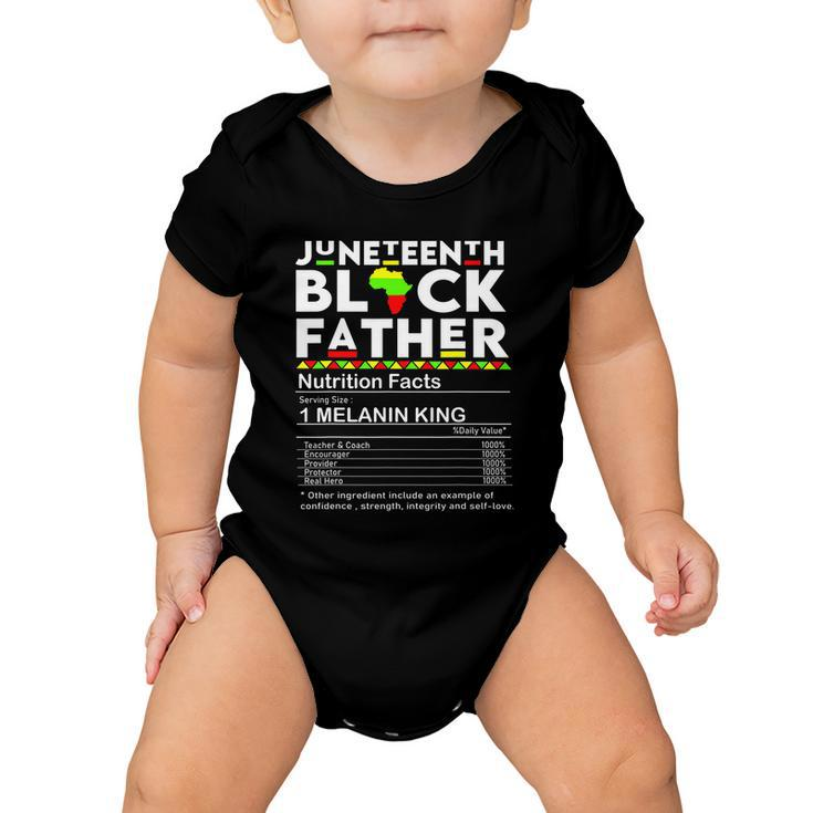 Juneteenth Black Father Nutrition Facts Fathers Day Baby Onesie