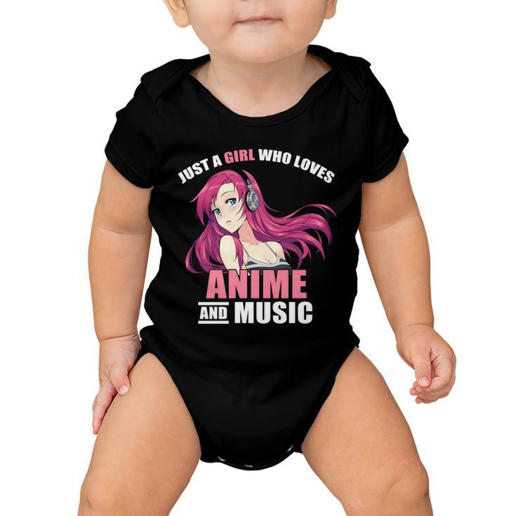 Just A Girl Who Like Anime And Music Funny Anime Baby Onesie