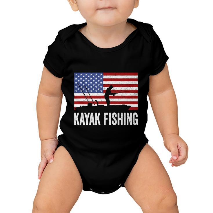 Kayaking Funny American Flag Angler Kayak Fishing Baby Onesie