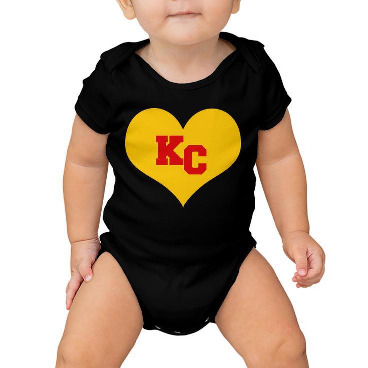 Kc Football Heart Kansas City Fan Baby Onesie