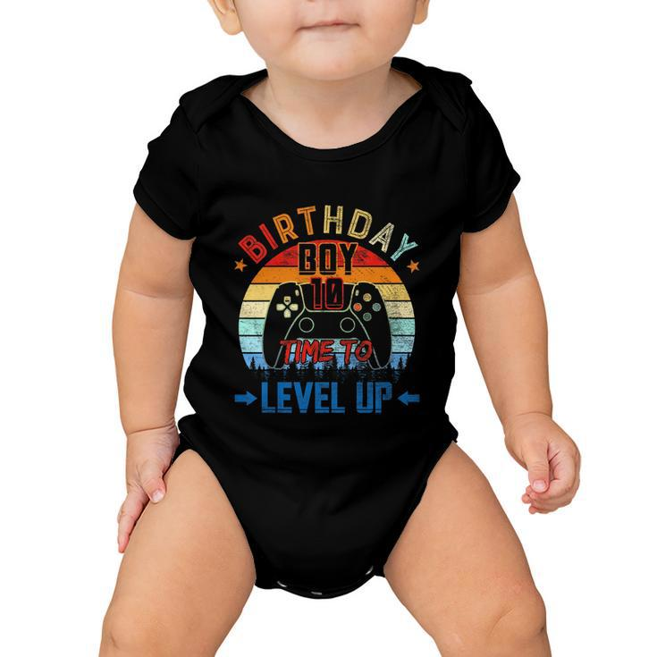 Kids 10Th Birthday Boy Time To Level Up 10 Years Old Boys Gift Baby Onesie