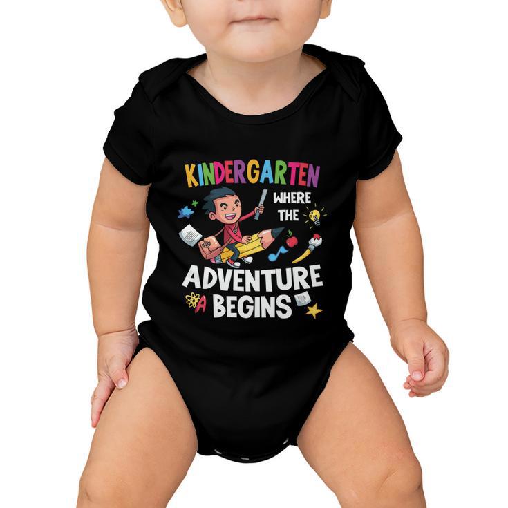 Kindergarten Where The Adventure Begins Back To School V2 Baby Onesie