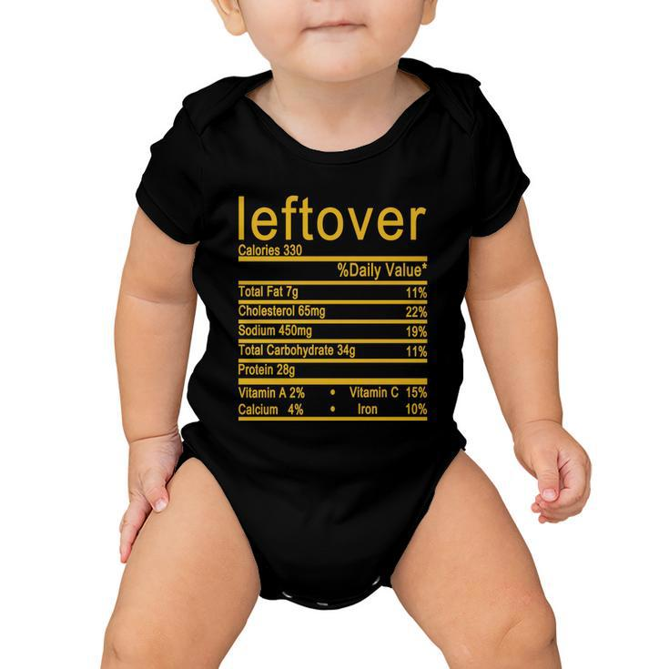 Leftover Nutrition Facts Label Baby Onesie