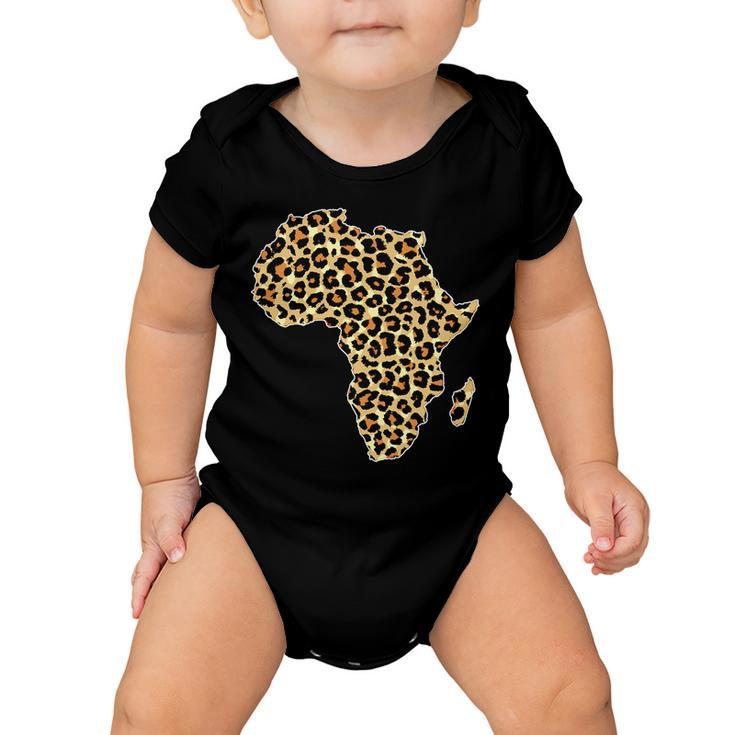 Leopard Print African Map Of Africa Tshirt Baby Onesie