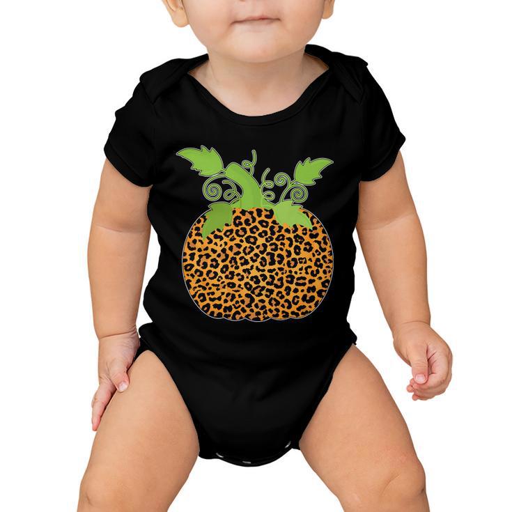 Leopard Print Pumpkin Baby Onesie