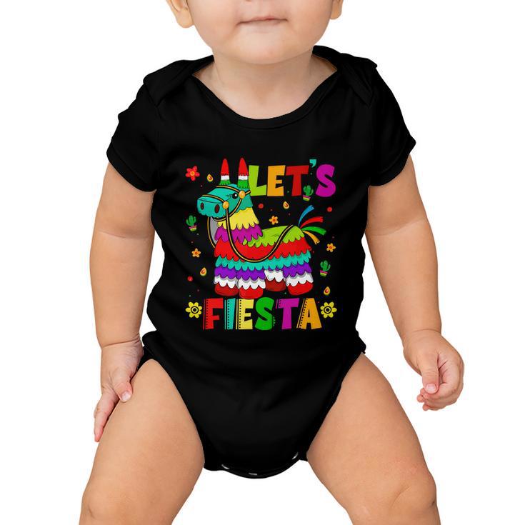 Lets Fiesta Cinco De Mayo Mexican Party Mexico Donkey Pinata Baby Onesie