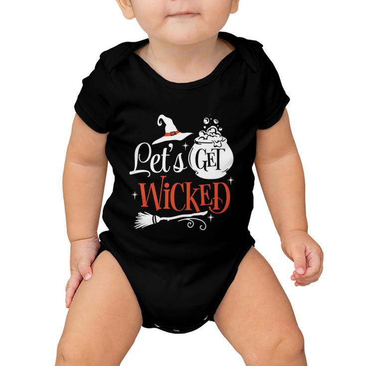 Lets Get Wicked Halloween Quote Baby Onesie