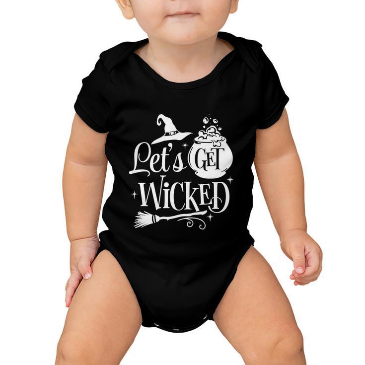 Lets Get Wicked Halloween Quote Baby Onesie