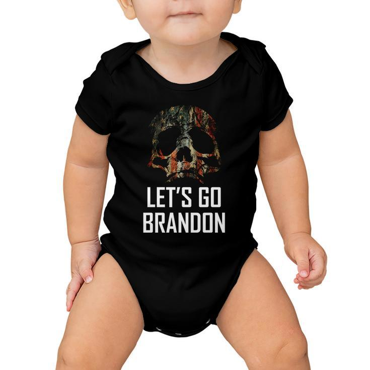 Lets Go Brandon American Grunge Skull Tshirt Baby Onesie