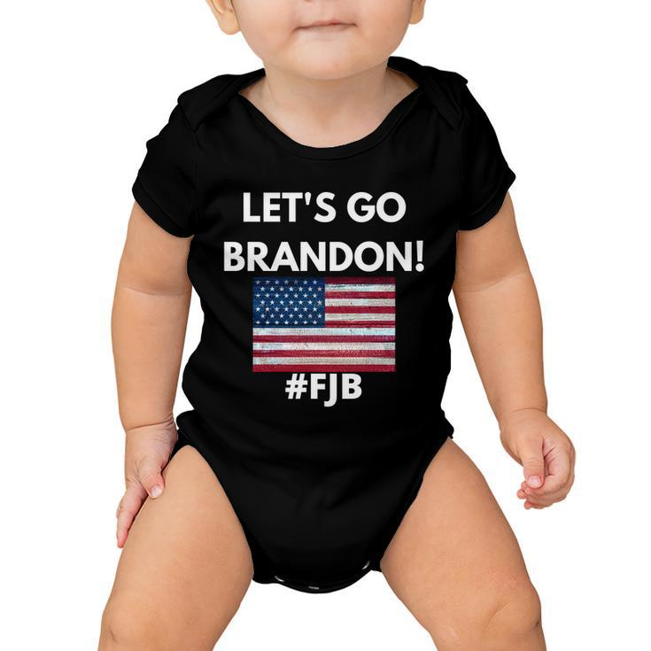 Lets Go Brandon Fjb American Flag Baby Onesie