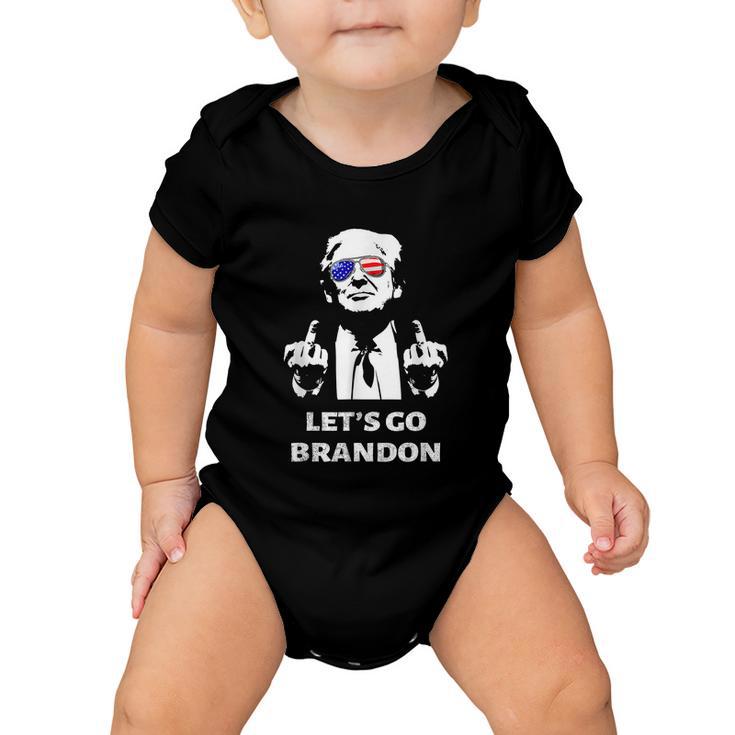 Lets Go Brandon Trump Middle Finger Baby Onesie