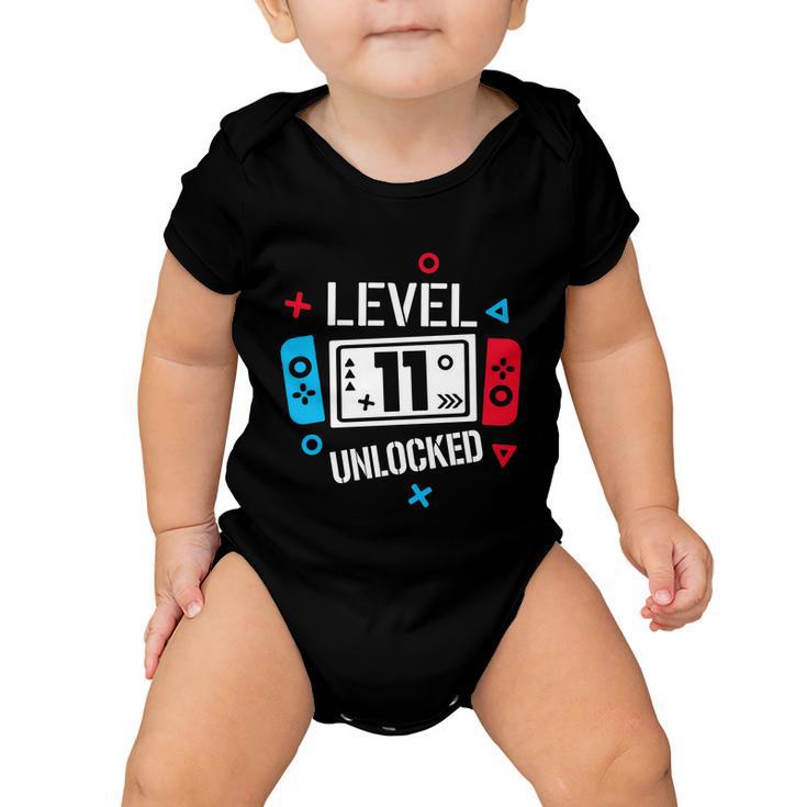 Level 11 Unlocked Birthday 11Th Birthday Boy Gamer 11 Years Old Gamer Baby Onesie