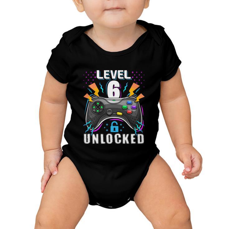 Level 6 Unlocked Video Game Gift 6Th Birthday Gamer Gift Boys Gift Baby Onesie