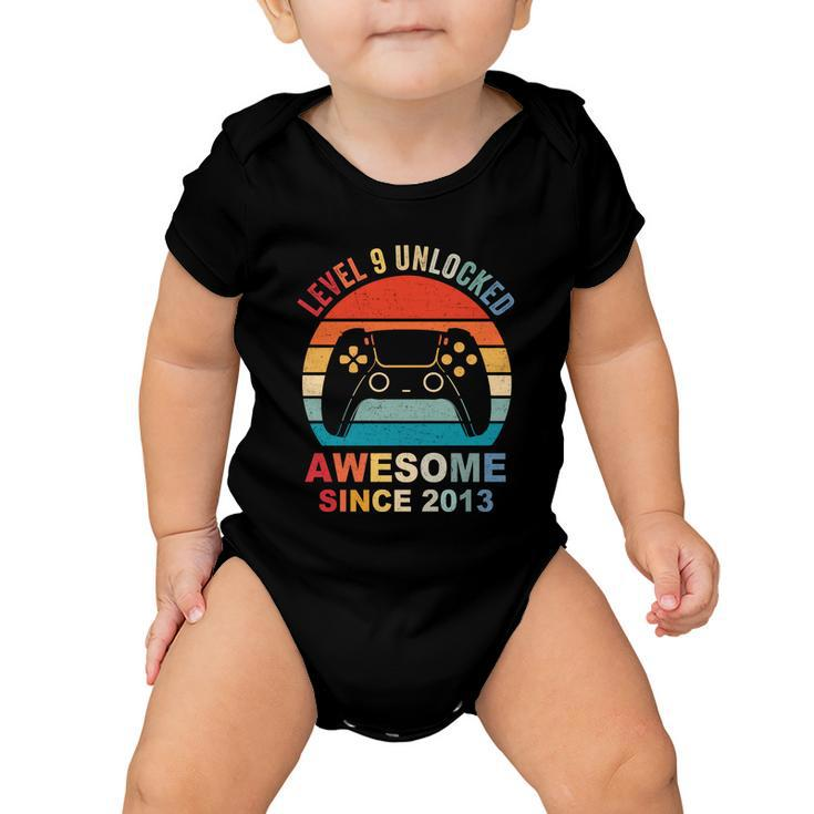 Level 9 Unlocked Awesome 2013 Video Game 9Th Birthday Boy Cool Gift Baby Onesie
