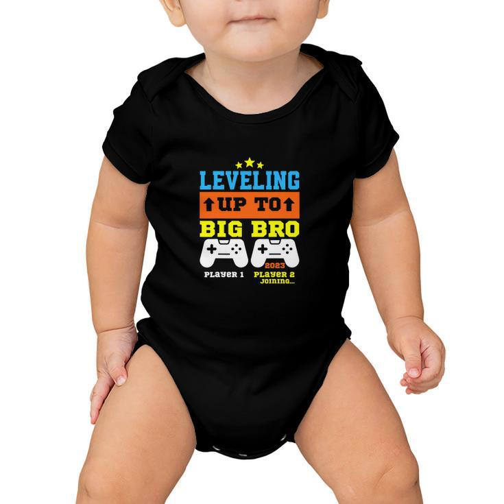 Leveling Up To Big Bro 2023 Pregnancy Announcement Funny Baby Onesie