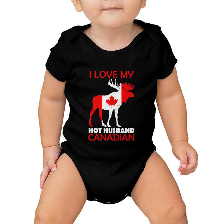 Lgbn I Love Husband Canadian Maple Leaf Animal Canada Day Baby Onesie