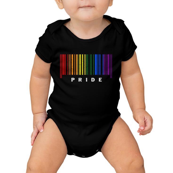 Lgbt Gay Barcode Support Lgbtq Ally Rainbow Pride Gay Flag Baby Onesie