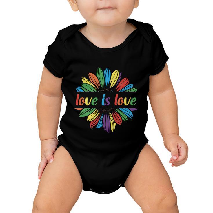 Lgbt Rainbow Sunflower Love Is Love Pride Month Baby Onesie