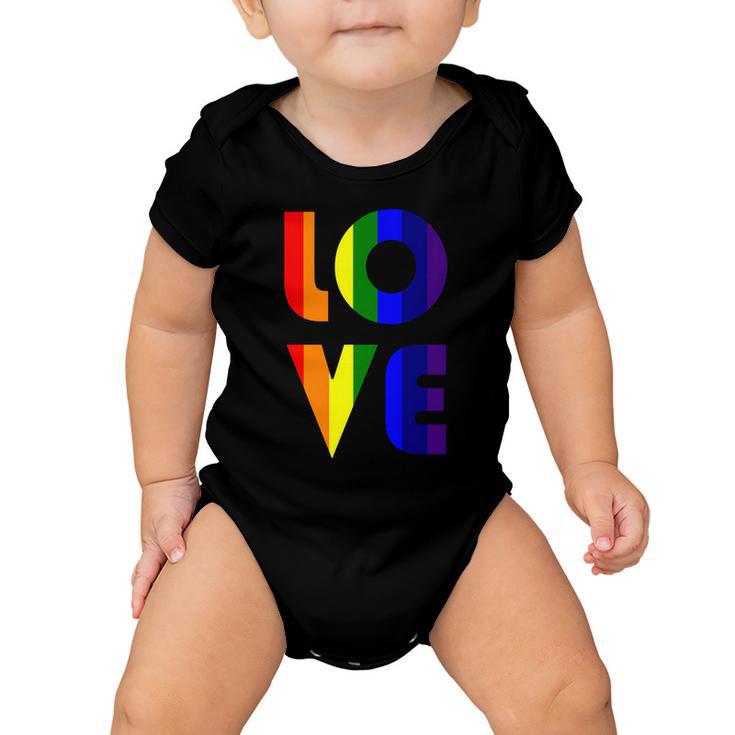 Love Gay Pride Logo Rainbow Tshirt Baby Onesie