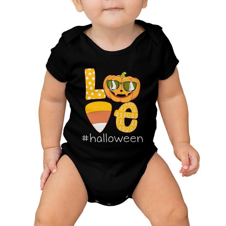 Love Halloween Pumpkin Halloween Quote V2 Baby Onesie