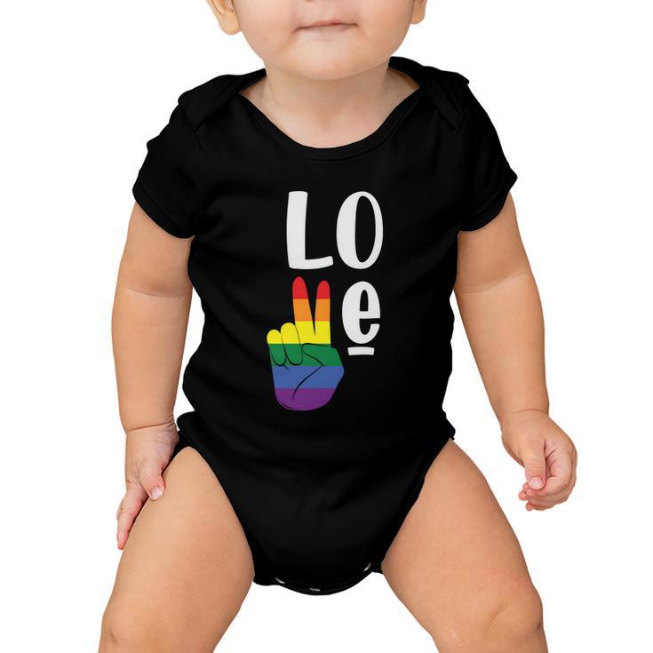 Love Peace Lgbt Gay Pride Lesbian Bisexual Ally Quote Baby Onesie