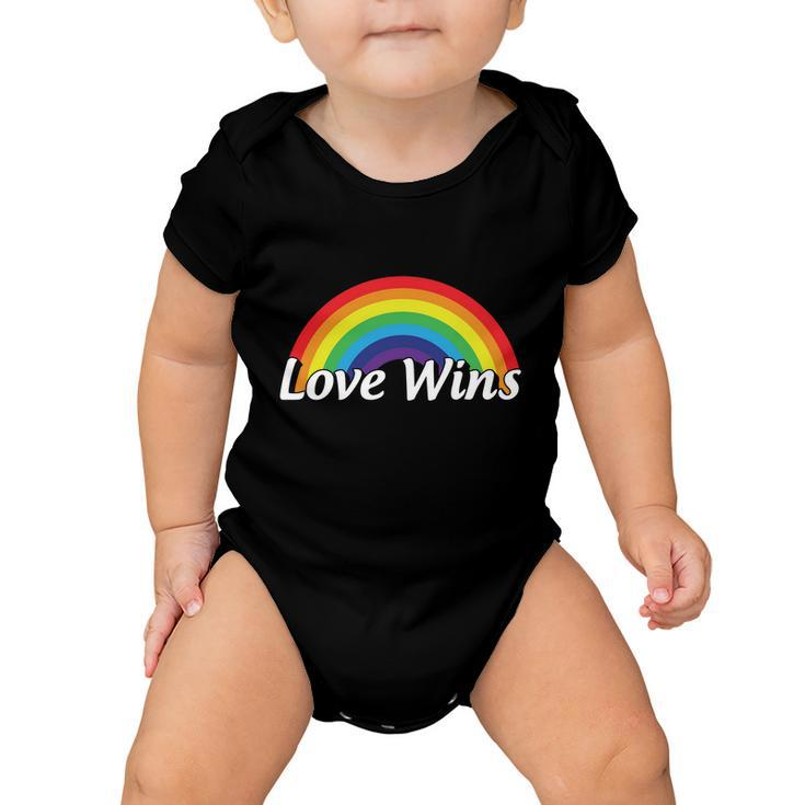 Love Wins Lgbt Rainbow Flag Pride Month Baby Onesie
