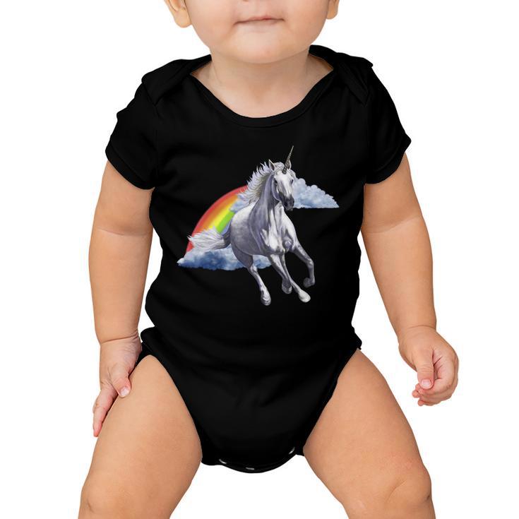 Magical Unicorn Horse Over Rainbow Baby Onesie