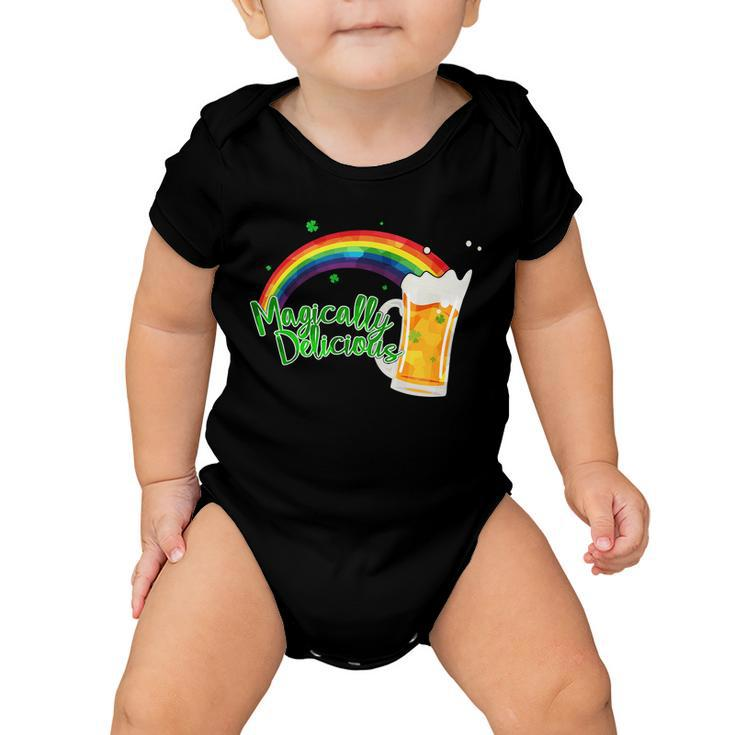 Magically Delicious Rainbow Beer St Patricks Day Baby Onesie