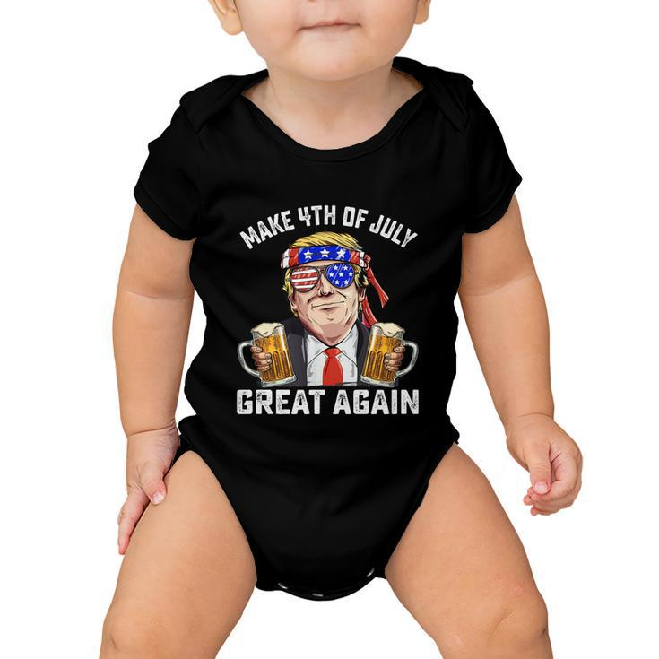 Make 4Th Of July Great Again Trump Ing Beer Patriotic Cute Gift Baby Onesie