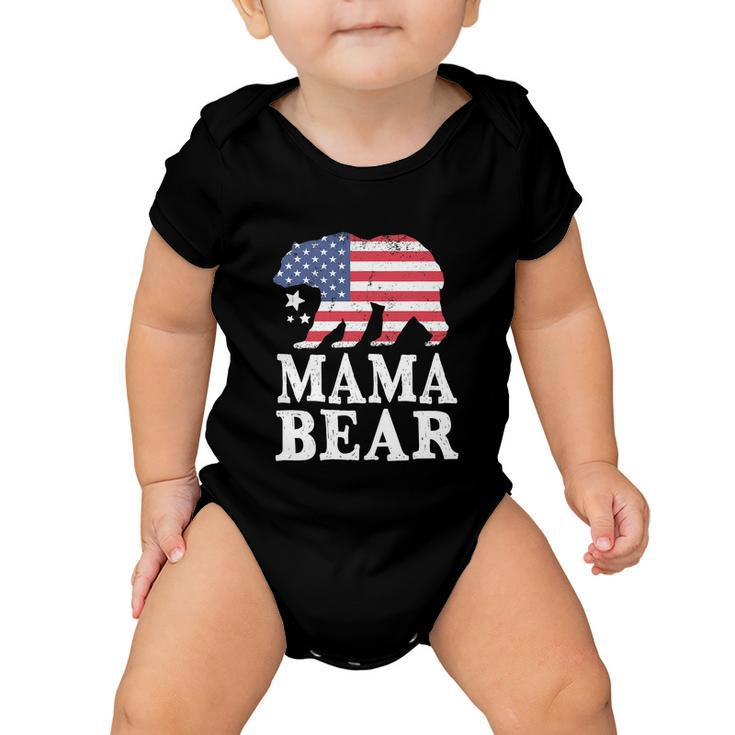 Mama Bear For 4Th Of July Patriotic Flag Baby Onesie
