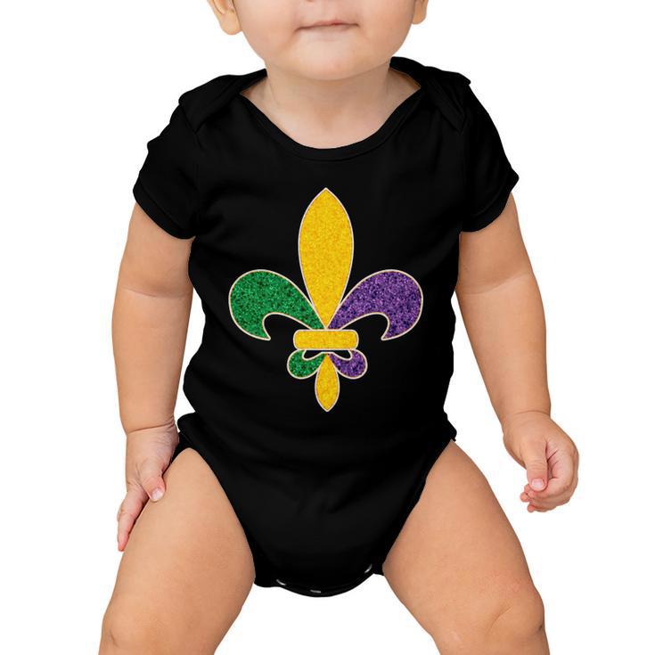 Mardi Gras Sparkle Fleur De Lis Tshirt Baby Onesie