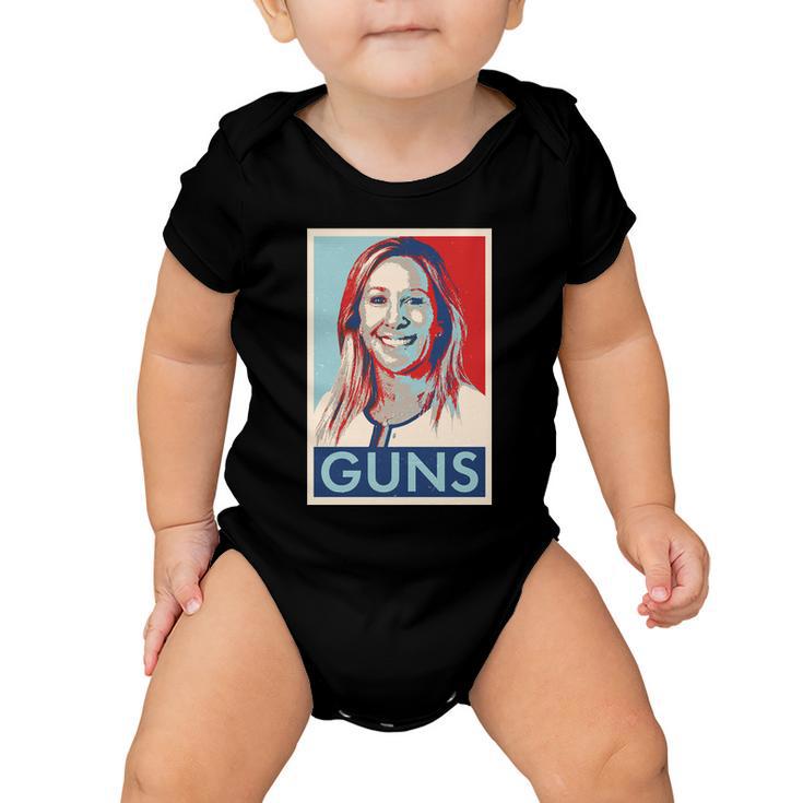 Marjorie Taylor Greene Guns Vintage Vote Poster Baby Onesie