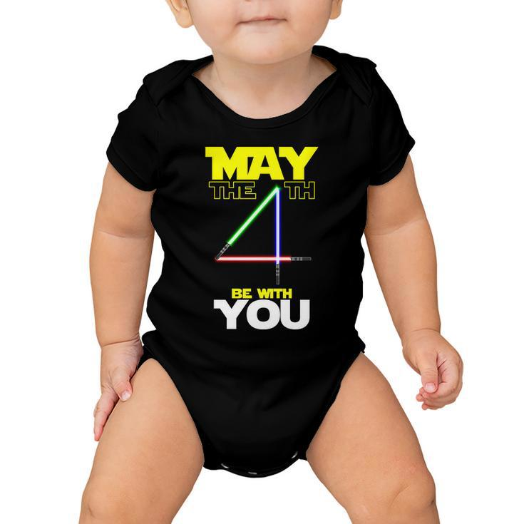 May The 4Th Be With You Lightsaber Tshirt Baby Onesie