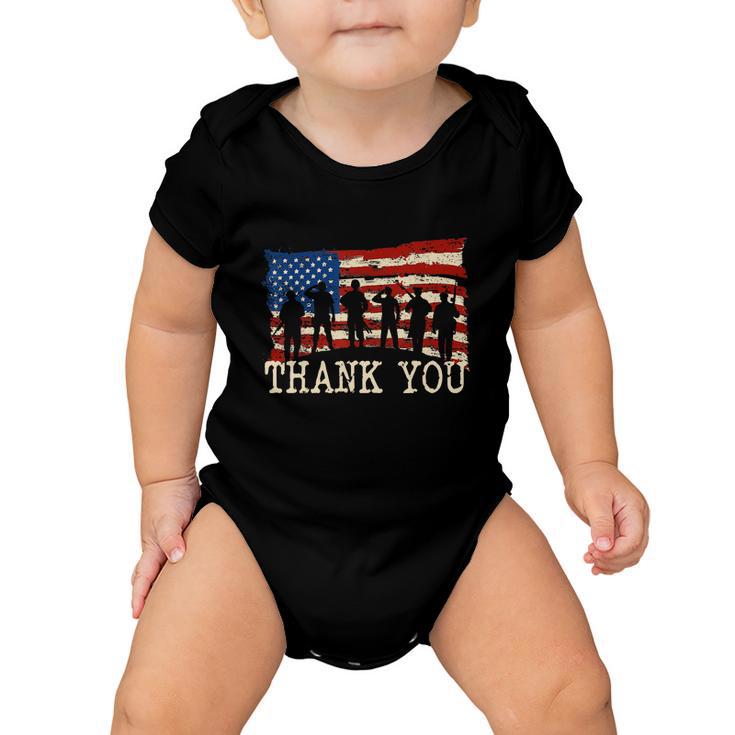 Memorial Day American Flag Thank You Veterans Proud Veteran Baby Onesie