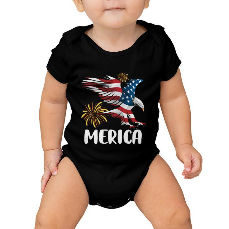 Merica Bald Eagle Mullet Cute Funny Gift 4Th Of July American Flag Meaningful Gi Baby Onesie