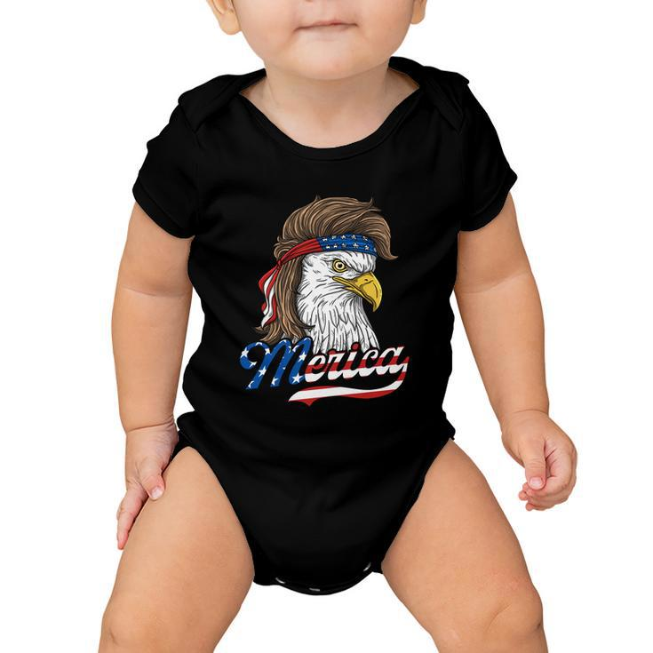 Merica Cute Gift Patriotic Usa Eagle Of Freedom Cute Gift 4Th Of July Gift Baby Onesie