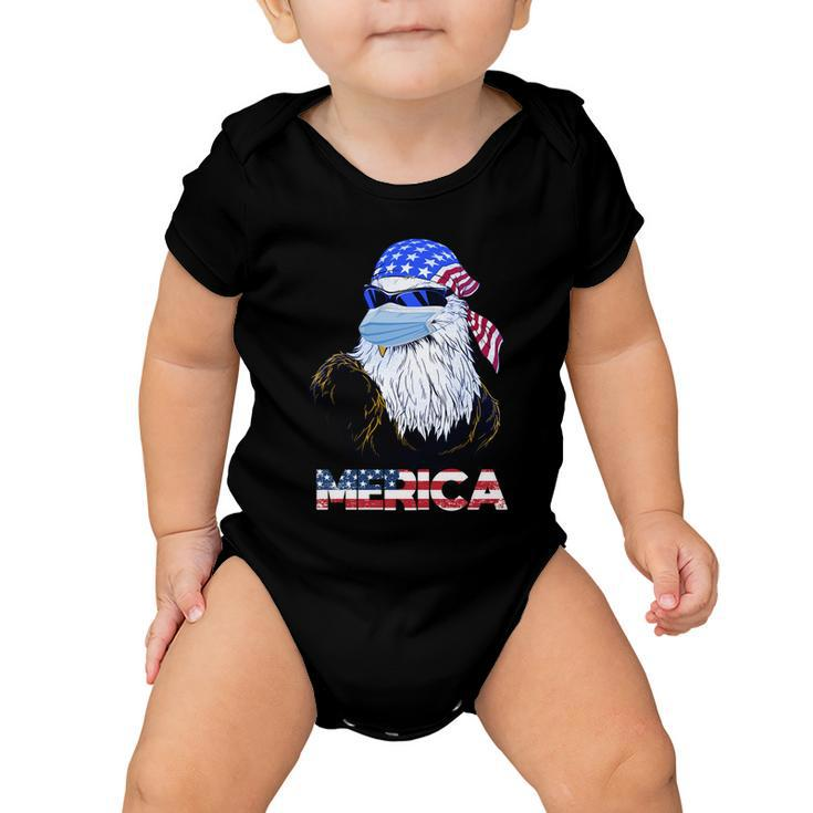 Merica Eagle Mullet 4Th Of July American Flag Vintage 2021 Great Gift Baby Onesie