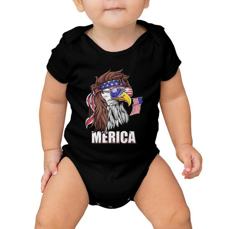 Merica Eagle Mullet 4Th Of July Usa American Flag Patriotic Great Gift Baby Onesie