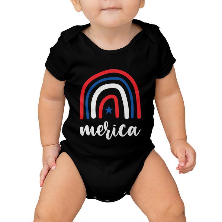 Merica Rainbows 4Th Of July Usa Flag Plus Size Graphic Tee For Men Women Family Baby Onesie