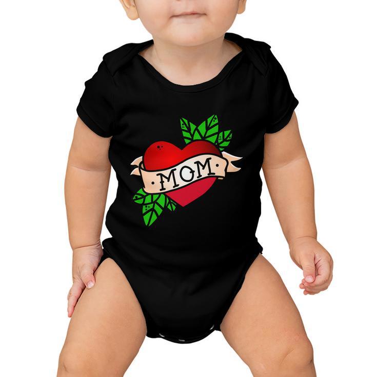 Mom Heart Tattoo Love Tshirt Baby Onesie